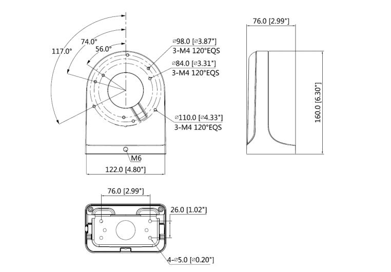 PFB203W DIMENSIONS