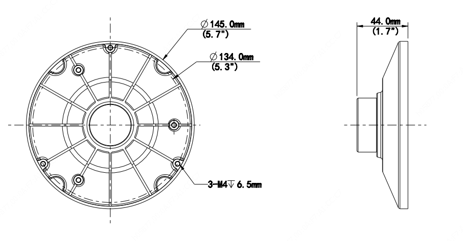 TR-UF45-E-IN-F DIMENSIONS