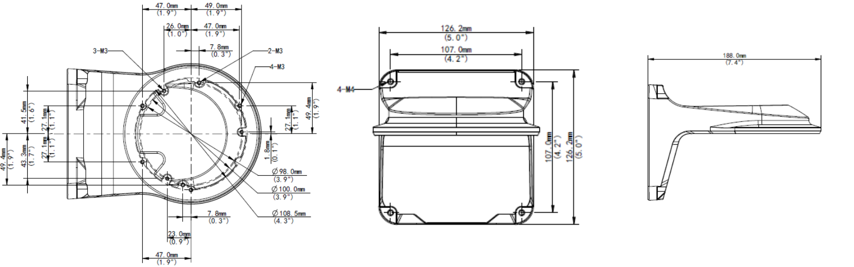 TR-WM03-B-IN DIMENSIONS